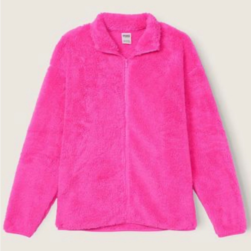 Victoria Secret|Pink Teddy Full Zip Jacket 2XL